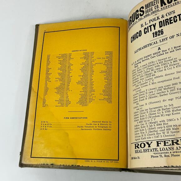 1926 CA Chico Oroville City Directory POOR Ancestry Genealogy Reference Antique - Picture 13 of 16